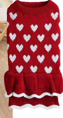 Festive Princess Dress Sweater for Dogs at Christmas